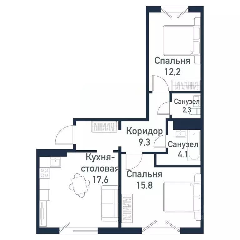 2-к кв. Челябинская область, Челябинский городской округ, пос. ... - Фото 1