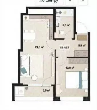 1-к кв. Удмуртия, Ижевск Воткинское ш., 61А (54.0 м) - Фото 2