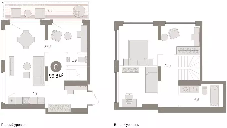 2-комнатная квартира: Тюмень, Причальная улица, 5 (99.8 м) - Фото 2