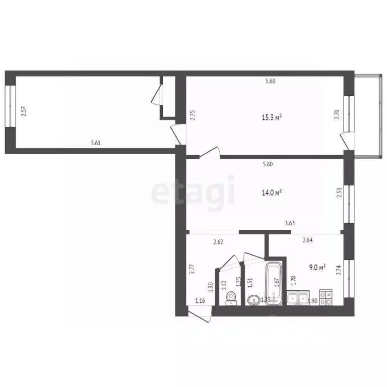 3-к кв. Орловская область, Орел ул. Сурена Шаумяна, 18 (58.5 м) - Фото 1