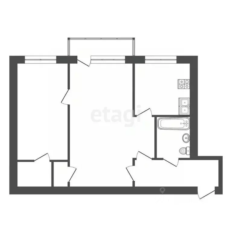 2-к кв. Саха (Якутия), Якутск ул. Федора Попова, 14/1 (42.7 м) - Фото 2
