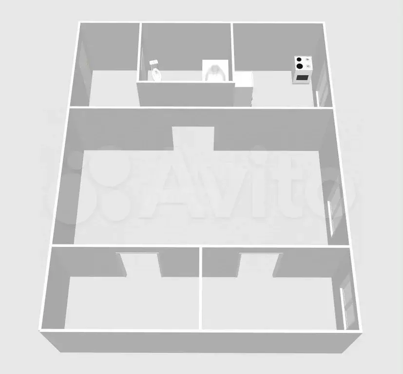3-к. квартира, 40,2 м, 1/2 эт. - Фото 0
