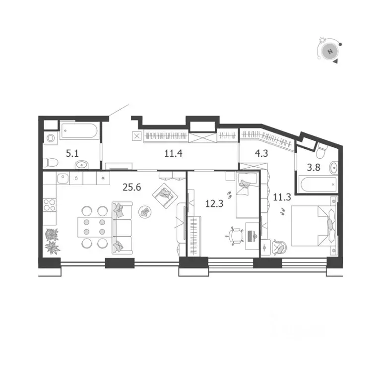 2-к кв. Москва Летниковская ул., 6к2 (73.8 м) - Фото 0
