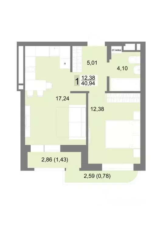 1-к кв. Свердловская область, Екатеринбург ул. Тенистая, 8с5 (40.94 м) - Фото 0
