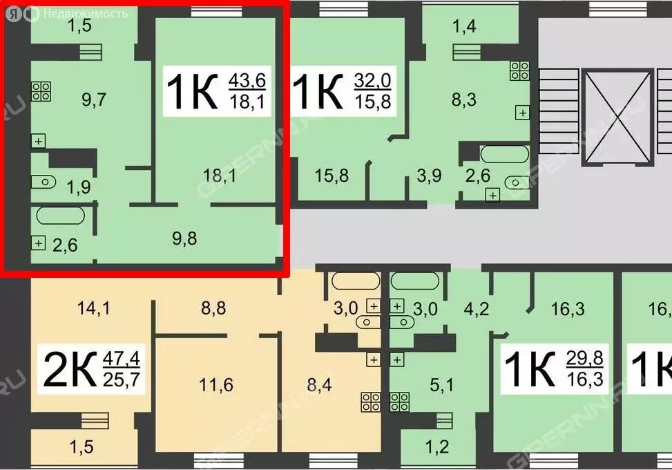 1-комнатная квартира: Нижний Новгород, Бурнаковская улица, 81 (42.2 м) - Фото 0