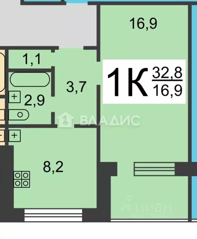 1-к кв. Нижегородская область, Нижний Новгород ул. Красных Партизан, ... - Фото 2