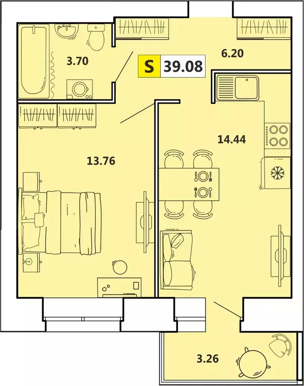 Продаётся 2-к квартира, 36 м - Фото 1