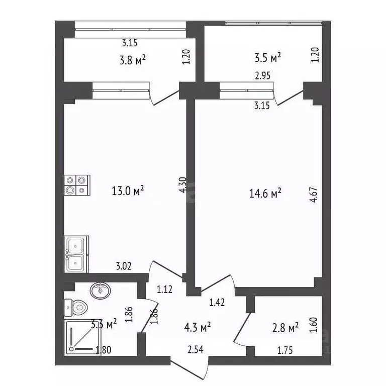 1-к кв. Ставропольский край, Кисловодск ул. Марцинкевича (38.0 м) - Фото 2