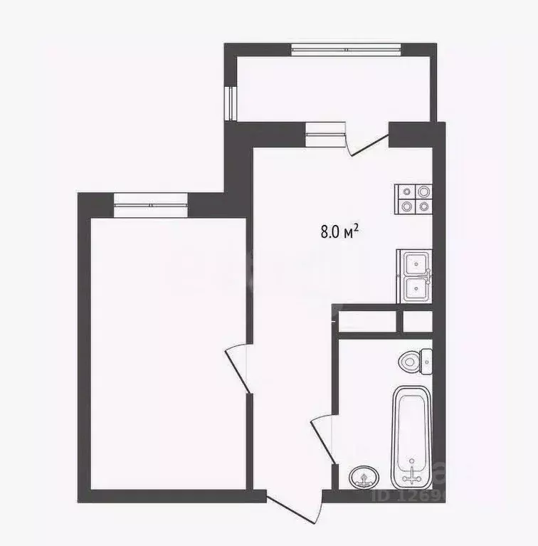 1-к кв. Московская область, Красногорск городской округ, Сабурово пгт ... - Фото 2