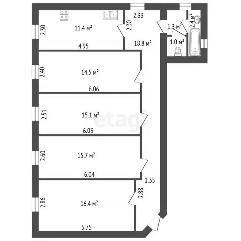 4-к кв. Санкт-Петербург 15-я Васильевского острова линия, 86 (97.0 м) - Фото 2