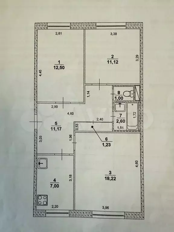 3-к. квартира, 64,8 м, 4/9 эт. - Фото 0