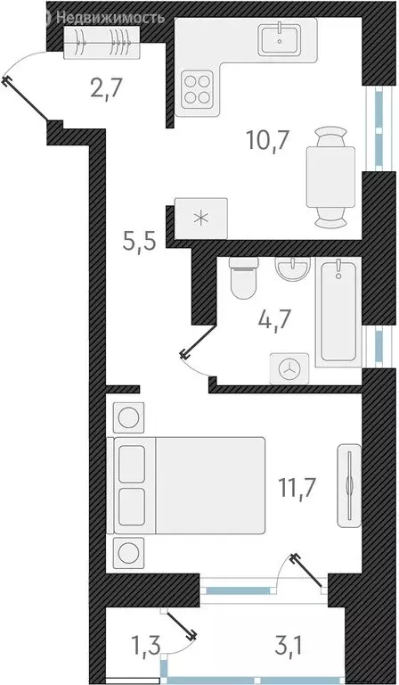 1-комнатная квартира: Новосибирск, улица Аэропорт, 49/2 (35.3 м) - Фото 0