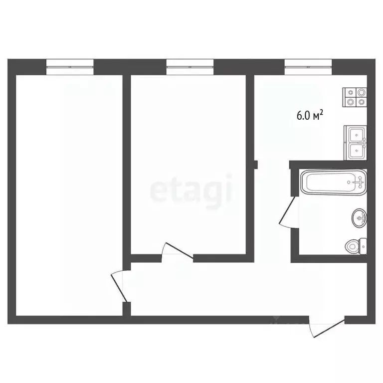 2-к кв. Ярославская область, Рыбинский муниципальный округ, д. ... - Фото 2