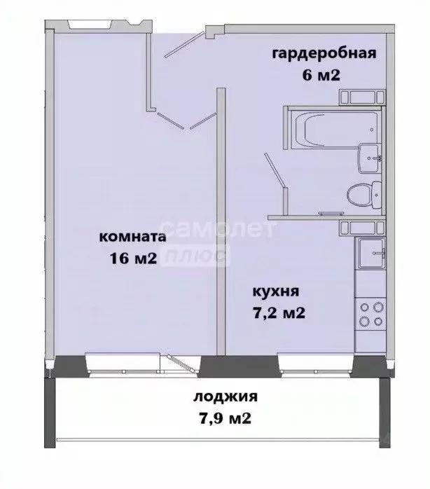 1-к кв. Томская область, Томск ул. Нефтяная, 7 (34.7 м) - Фото 1