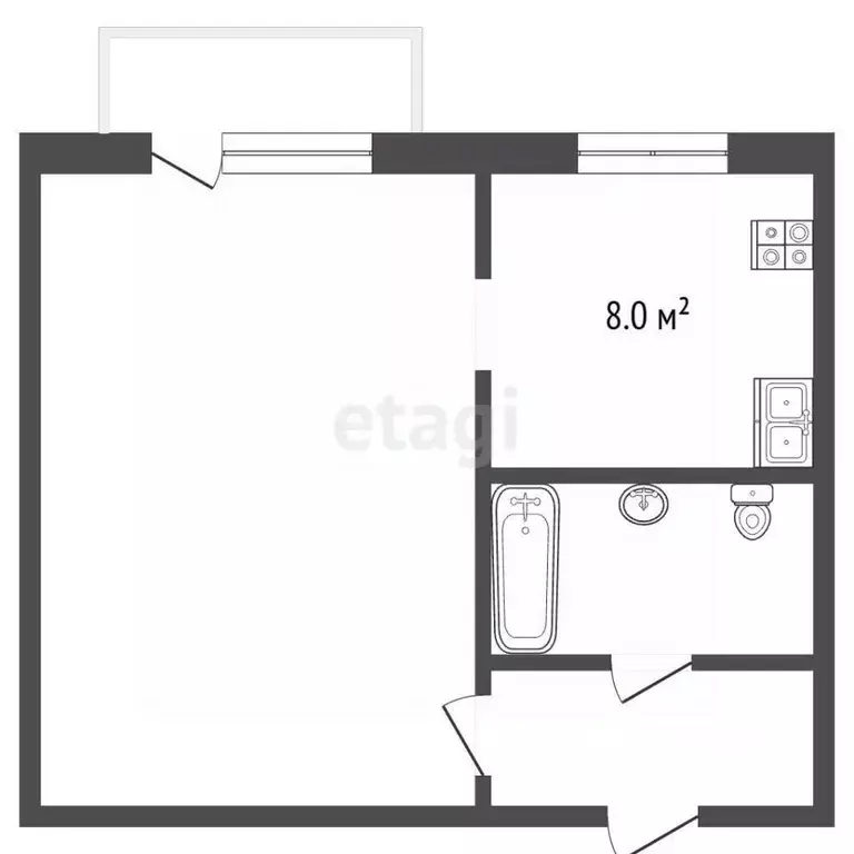 1-к кв. Челябинская область, Челябинский городской округ, пос. ... - Фото 2