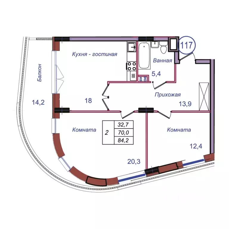 2-к кв. Калининградская область, Светлогорск Балтийская ул. (84.2 м) - Фото 1