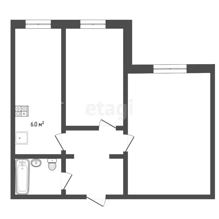 2-комнатная квартира: Тюмень, Старый Тобольский тракт, 2-й километр, ... - Фото 1