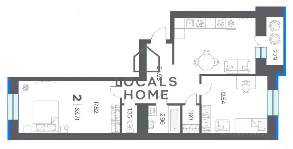 2-к кв. Рязанская область, Рязанский муниципальный округ, с. Дядьково ... - Фото 1