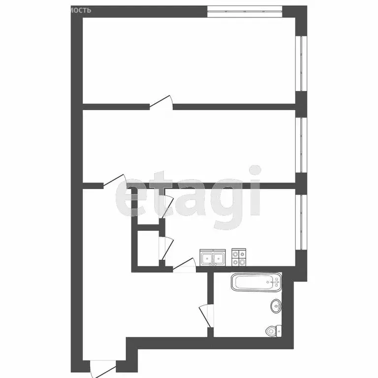 2-комнатная квартира: Тверь, проспект Чайковского, 17 (46 м) - Фото 1