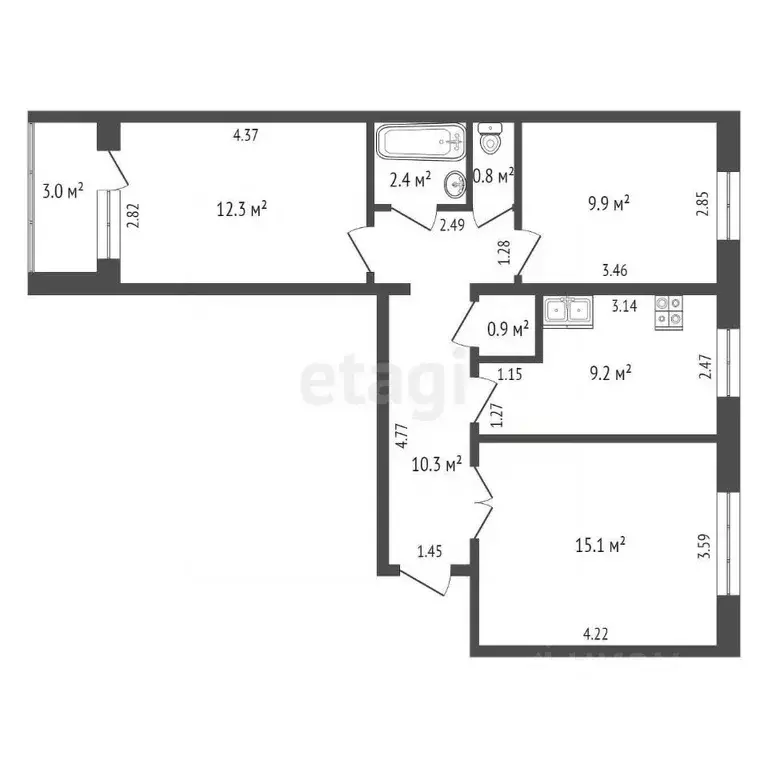 3-к кв. Крым, Саки ул. Советская (60.9 м) - Фото 1