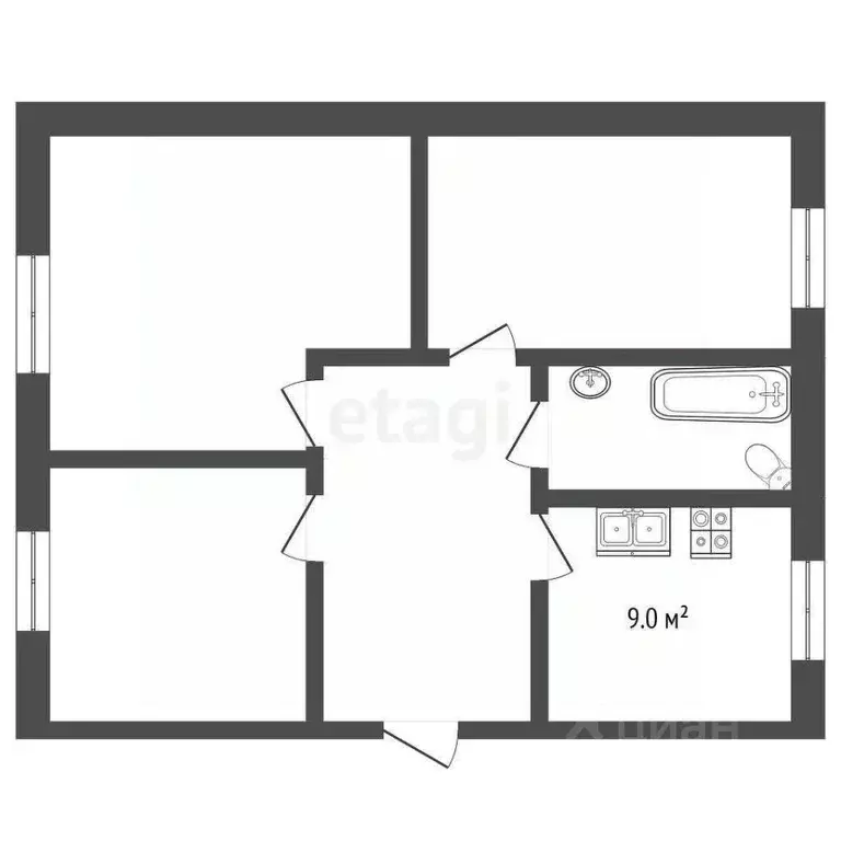 3-к кв. Калининградская область, Балтийск ул. Боткина, 6 (52.0 м) - Фото 2