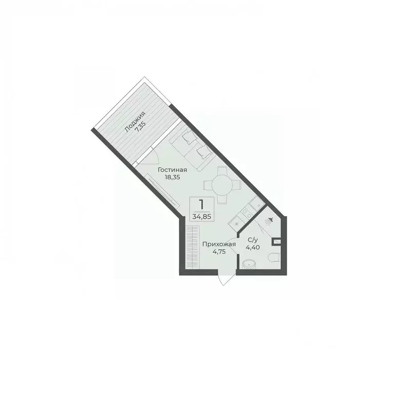 Студия Крым, Сакский район, с. Лесновка  (34.85 м) - Фото 0