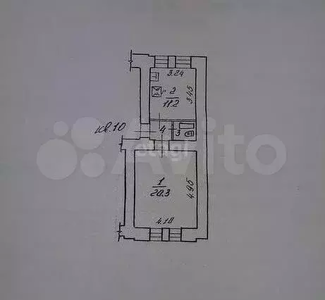 1-к. квартира, 35,2 м, 2/2 эт. - Фото 0