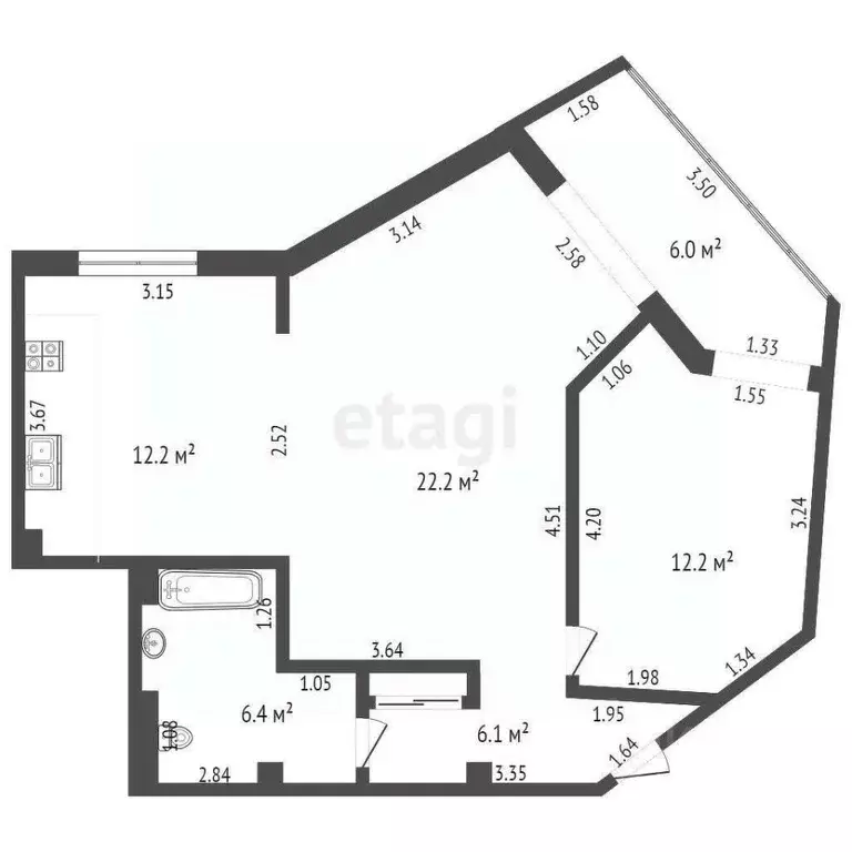 1-к кв. Оренбургская область, Оренбург Форштадт мкр, ул. Донецкая, 2 ... - Фото 1