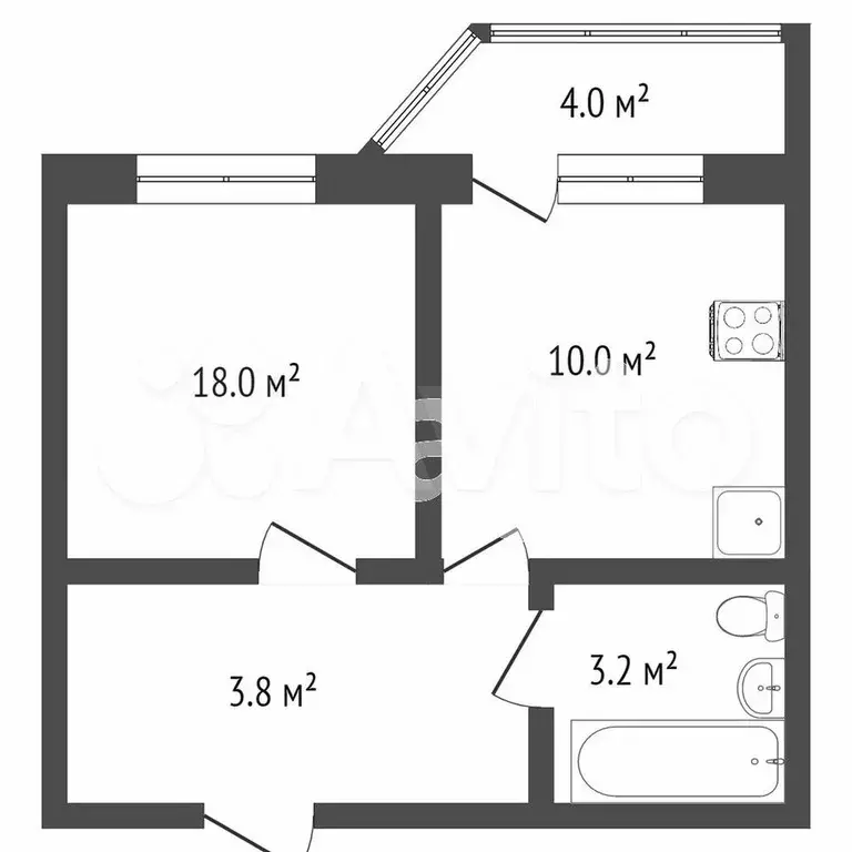 1-к. квартира, 44,1 м, 10/10 эт. - Фото 0