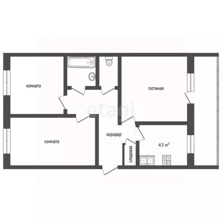 3-к кв. Пермский край, Добрянка пер. Строителей, 3 (60.5 м) - Фото 1