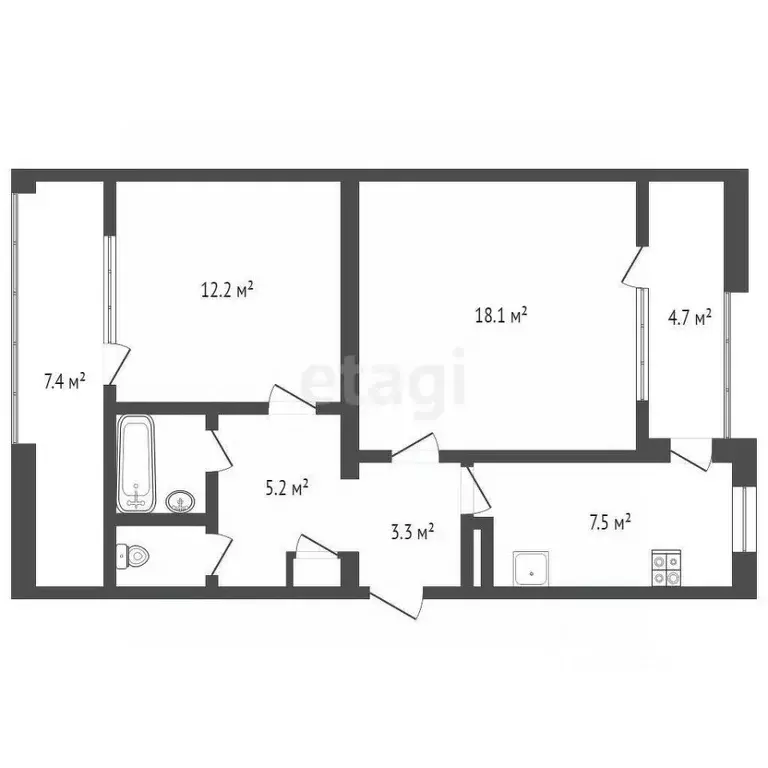 2-к кв. Севастополь ул. Меньшикова, 84 (56.9 м) - Фото 1