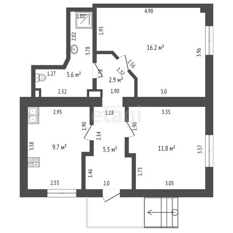 2-комнатная квартира: Севастополь, Приморская улица, 8 (16.2 м) - Фото 0