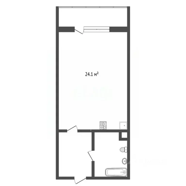 Студия Ханты-Мансийский АО, Сургут Университетская ул., 31 (24.1 м) - Фото 0