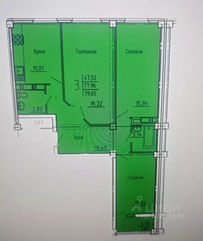 3-к кв. Пензенская область, Пенза ул. Генерала Глазунова, 6 (80.0 м) - Фото 2