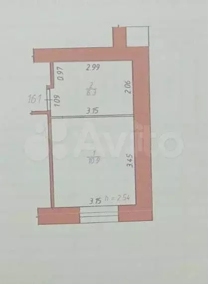 1-к. квартира, 10,9 м, 4/9 эт. - Фото 0