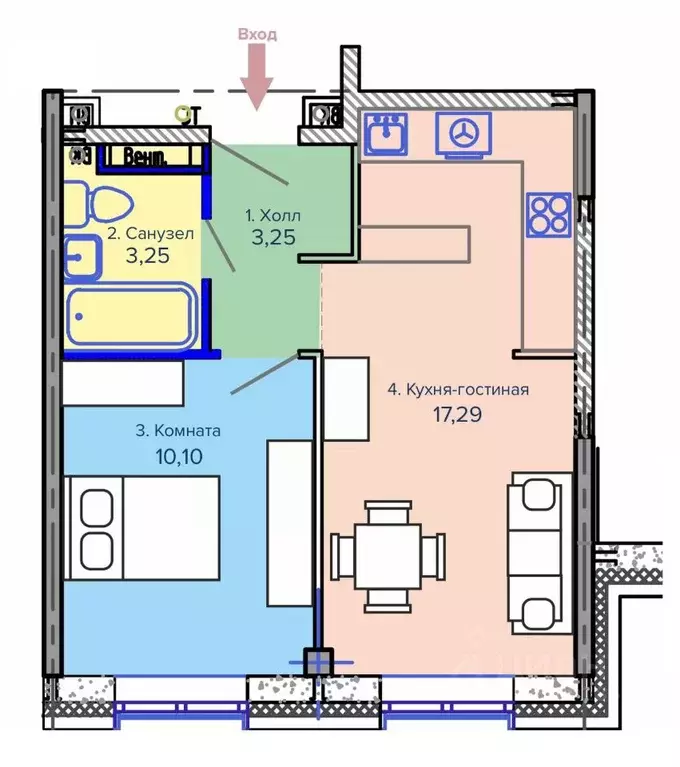 1-к кв. Пермский край, Березники  (33.89 м) - Фото 1