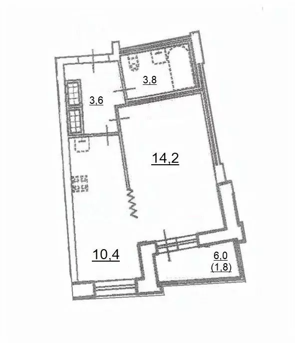 Студия Санкт-Петербург ул. Кустодиева, 5к1 (32.0 м) - Фото 1