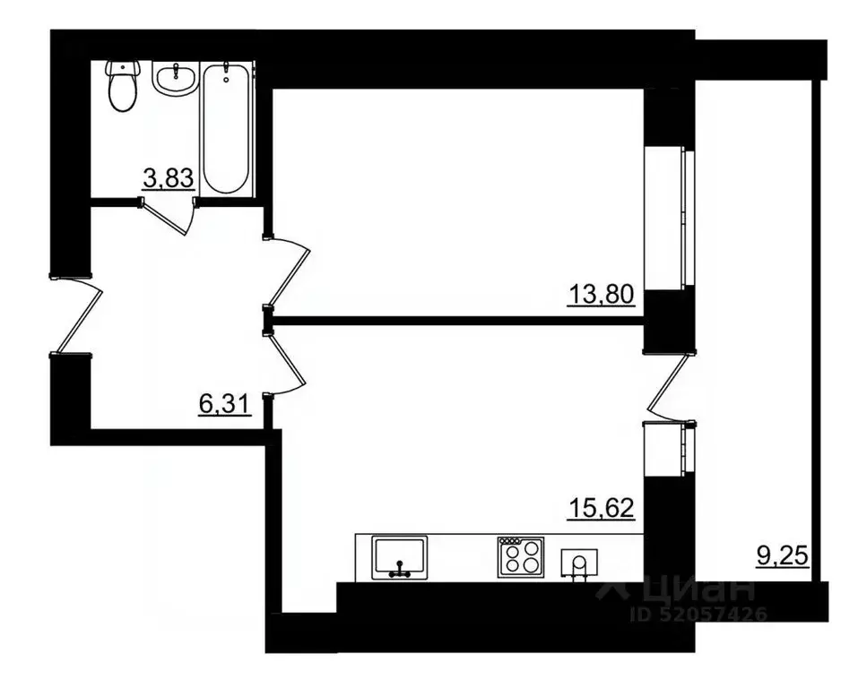 1-к кв. Костромская область, Кострома Малышково мкр,  (44.19 м) - Фото 1