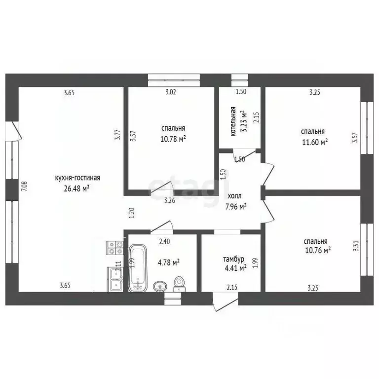 Дом в Тюменская область, Тюмень Царево СНТ, ул. Ясная (91 м) - Фото 2