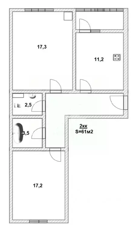 2-к кв. Калининградская область, Калининград Артиллерийская ул., 65 ... - Фото 1