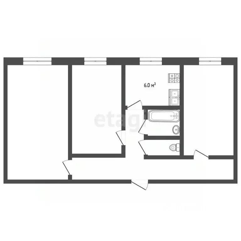 3-к кв. Камчатский край, Вилючинск Приморская ул., 1 (58.5 м) - Фото 2