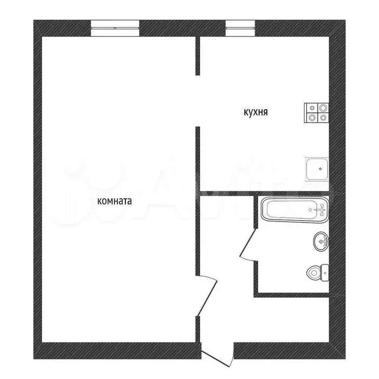 1-к. квартира, 29,5 м, 4/5 эт. - Фото 0