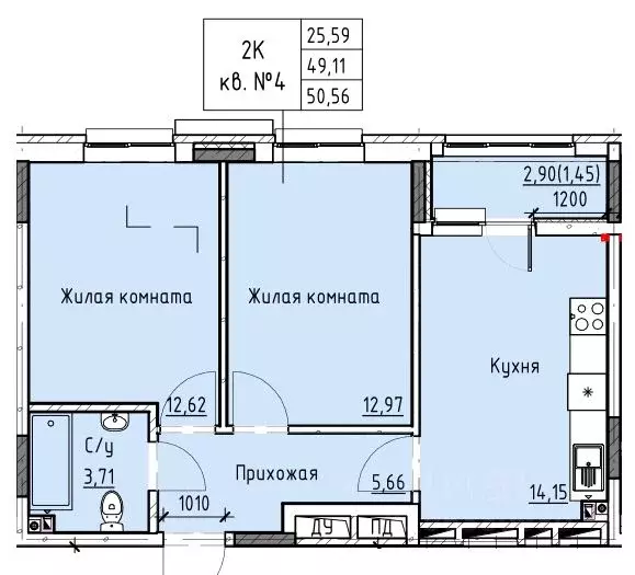 2-к кв. Ростовская область, Батайск ул. Талалихина (50.56 м) - Фото 0