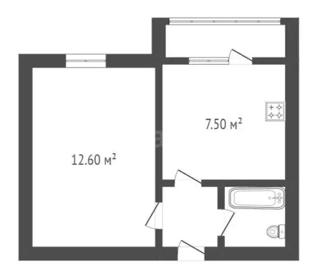 1-комнатная квартира: Борисоглебск, Юго-Восточный микрорайон, 3 (26.3 ... - Фото 1