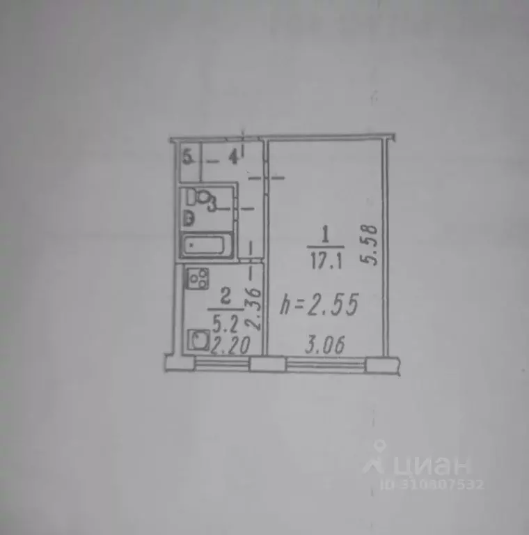 1-к кв. Омская область, Омск ул. 3-я Молодежная, 75 (29.5 м) - Фото 0