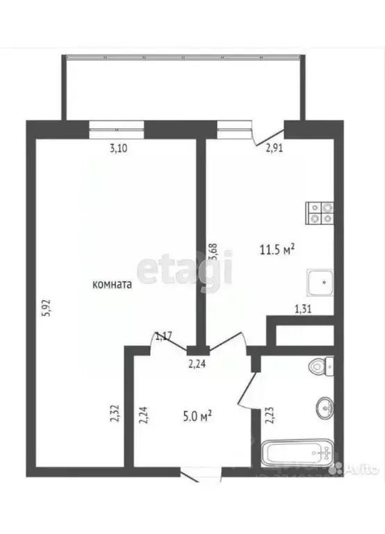 1-к кв. Тюменская область, Тюмень ул. Беляева, 33к1 (35.0 м) - Фото 1
