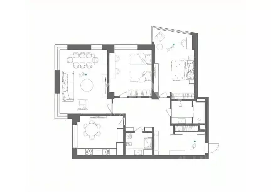 3-к кв. Москва Минская ул., 2 (126.0 м) - Фото 2