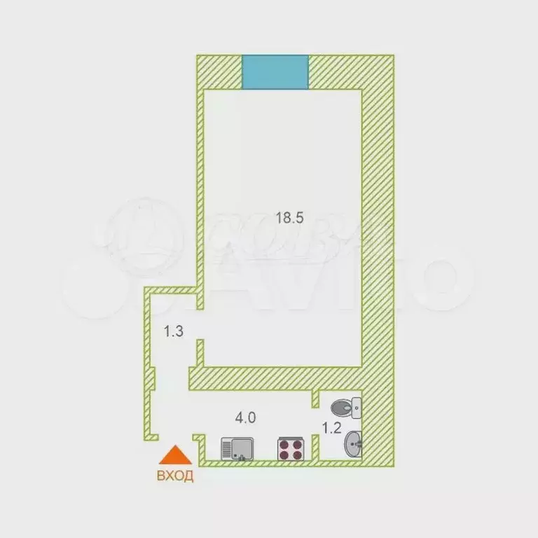 Комната 26 м в 1-к., 2/9 эт. - Фото 1