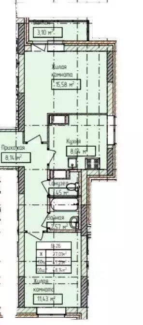 2-к кв. Ярославская область, Ярославль ул. Строителей, 18 (50.2 м) - Фото 1