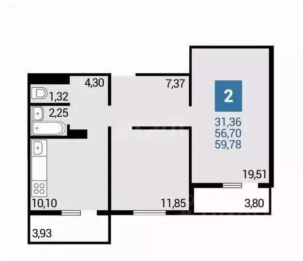 2-к кв. Краснодарский край, Анапа ул. Ленина, 239 (60.0 м) - Фото 1